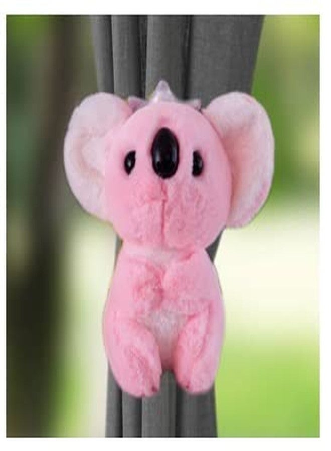 Tickles 2 Pcs Koala Bear Soft Stuffed Plush Toy Curtain Tiebacks Holder Clip for Children Living Room Decoration Accessories Window Curtain Decorations (Size: 20 cm Color: Pink) - Image 3