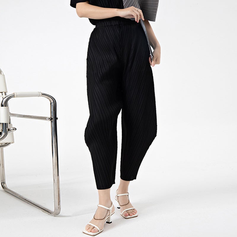 Miyake Harlan Pants Women's Loose Fashion High-end Design Sense Niche Spring and Summer Women's New Casual Pleated Pants for Children - Image 3