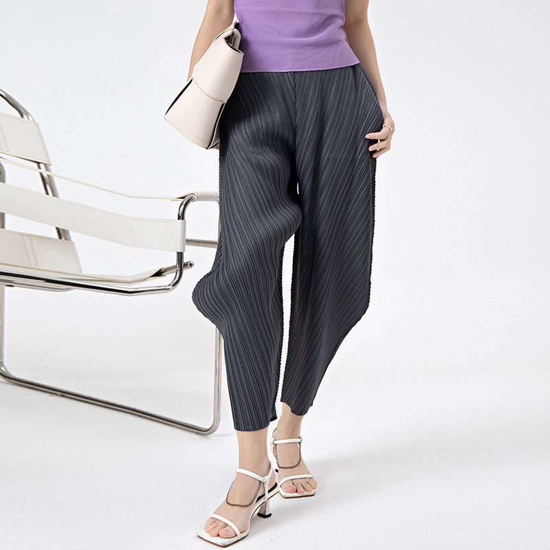 Miyake Harlan Pants Women's Loose Fashion High-end Design Sense Niche Spring and Summer Women's New Casual Pleated Pants for Children - Image 5