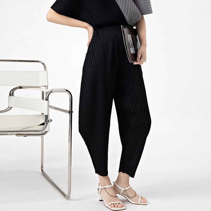 Miyake Harlan Pants Women's Loose Fashion High-end Design Sense Niche Spring and Summer Women's New Casual Pleated Pants for Children - Image 2