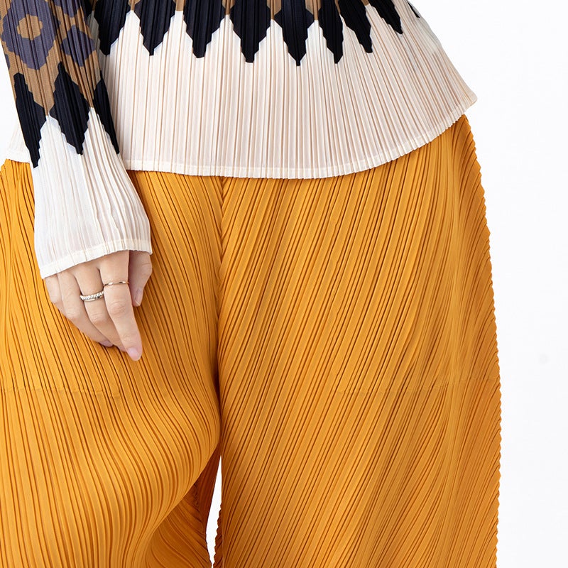 Miyake Harlan Pants Women's Loose Fashion High-end Design Sense Niche Spring and Summer Women's New Casual Pleated Pants for Children - Image 4