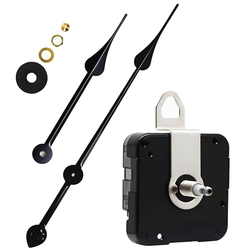 TIKROUND Original Youngtown 12888 High Torque I Shaft Clock Movement with Hands516 Inch Maximum Dial Thickness 2932 Inch Total Shaft Length with 330 mm 13 Inch Long Spade Hands - Image 1