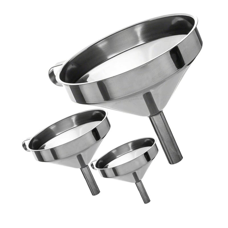 klarako 3 piece set Metal Canning Liquid Mason Funnel Table Funnels Stainless Kitchen Craft Filling Jar for Lab Steel - Image 1