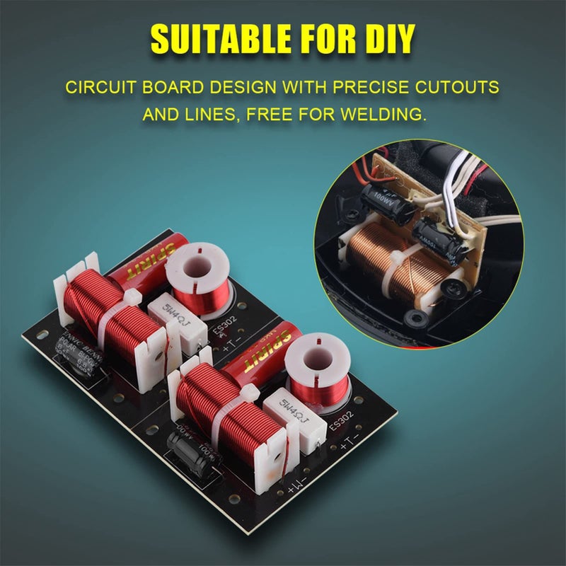 2 Way Crossover Filter 2Pcs Hi Fi Audio Frequency Divider DIY Speaker Module - Image 5