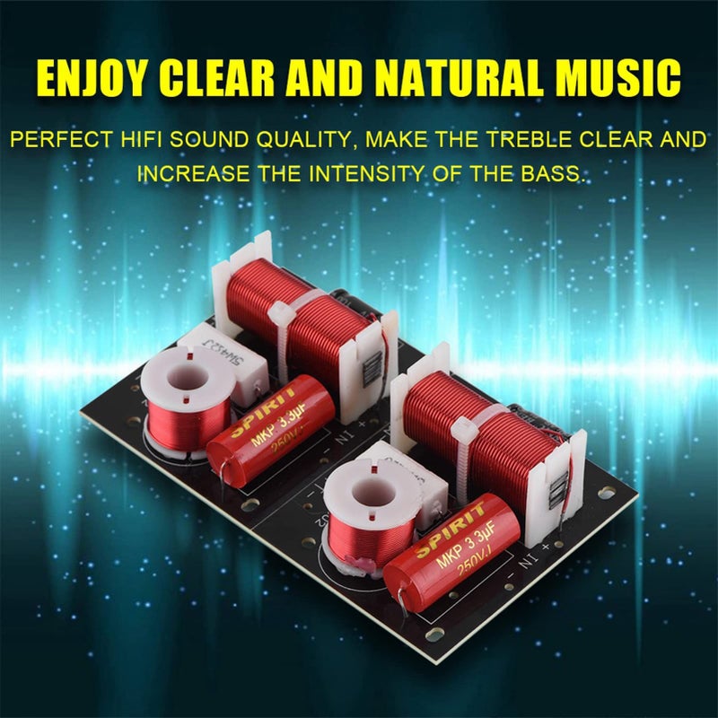 2 Way Crossover Filter 2Pcs Hi Fi Audio Frequency Divider DIY Speaker Module - Image 4