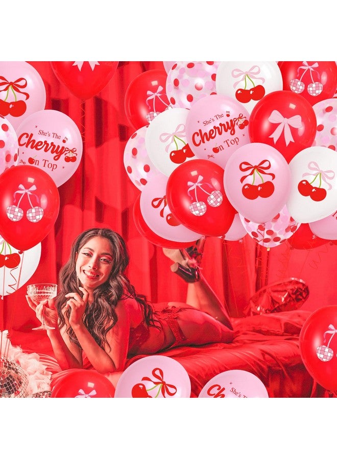 K KUMEED 57 PCS Cherry Balloons,She's The Cherry On Top Theme Decor Cherry Latex Balloons Cherry Party Decorations for Girls Summer Fruit Party Birthday Baby Shower - Image 5