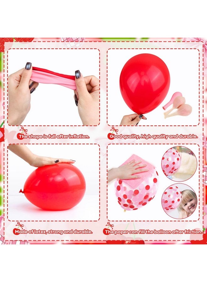 K KUMEED 57 PCS Cherry Balloons,She's The Cherry On Top Theme Decor Cherry Latex Balloons Cherry Party Decorations for Girls Summer Fruit Party Birthday Baby Shower - Image 3