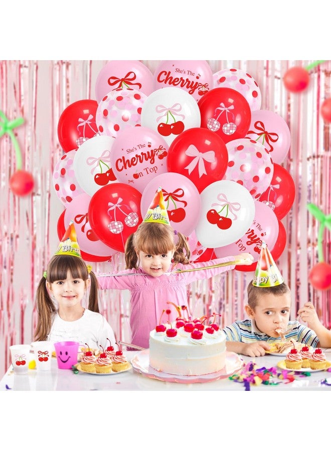 K KUMEED 57 PCS Cherry Balloons,She's The Cherry On Top Theme Decor Cherry Latex Balloons Cherry Party Decorations for Girls Summer Fruit Party Birthday Baby Shower - Image 4