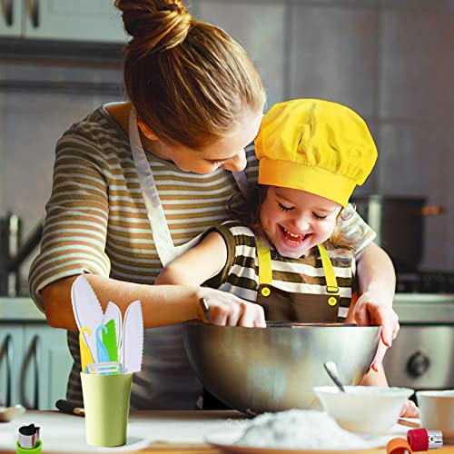 RISICULIS 21 Pieces Toddler Knife, Kids Knife Set Includes Wood Kids Safe Knife, Plastic Toddler Knife, Cutting Board, Apron, Chef Hat, Y Peeler, Crinkle Cutter, Cake Scraper, Gloves, Sandwich Cutter - Image 5