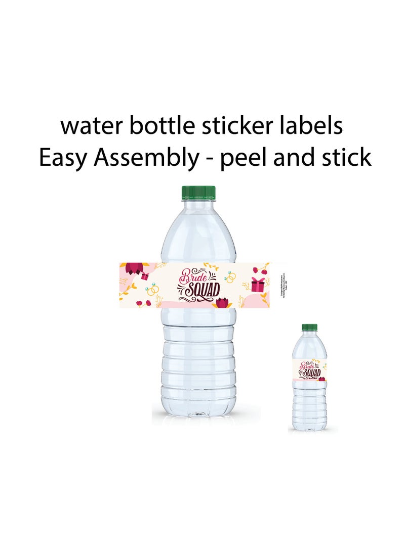 PRINTSHOP4ME Bride Squad Party Favors - Pack of 20 Water Bottle Stickers for Bridal Shower - Bachelorette Fun Party Supplies  - Image 2
