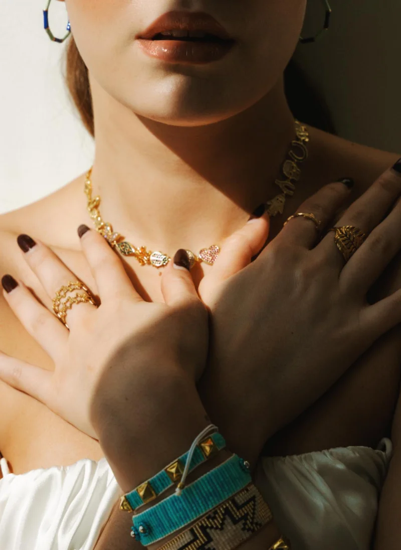 AMIE Dubai  Necklace w/smiles and stones for Women | Best Price UAE