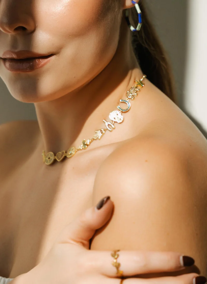 AMIE Dubai  Necklace w/smiles and stones for Women | Best Price UAE