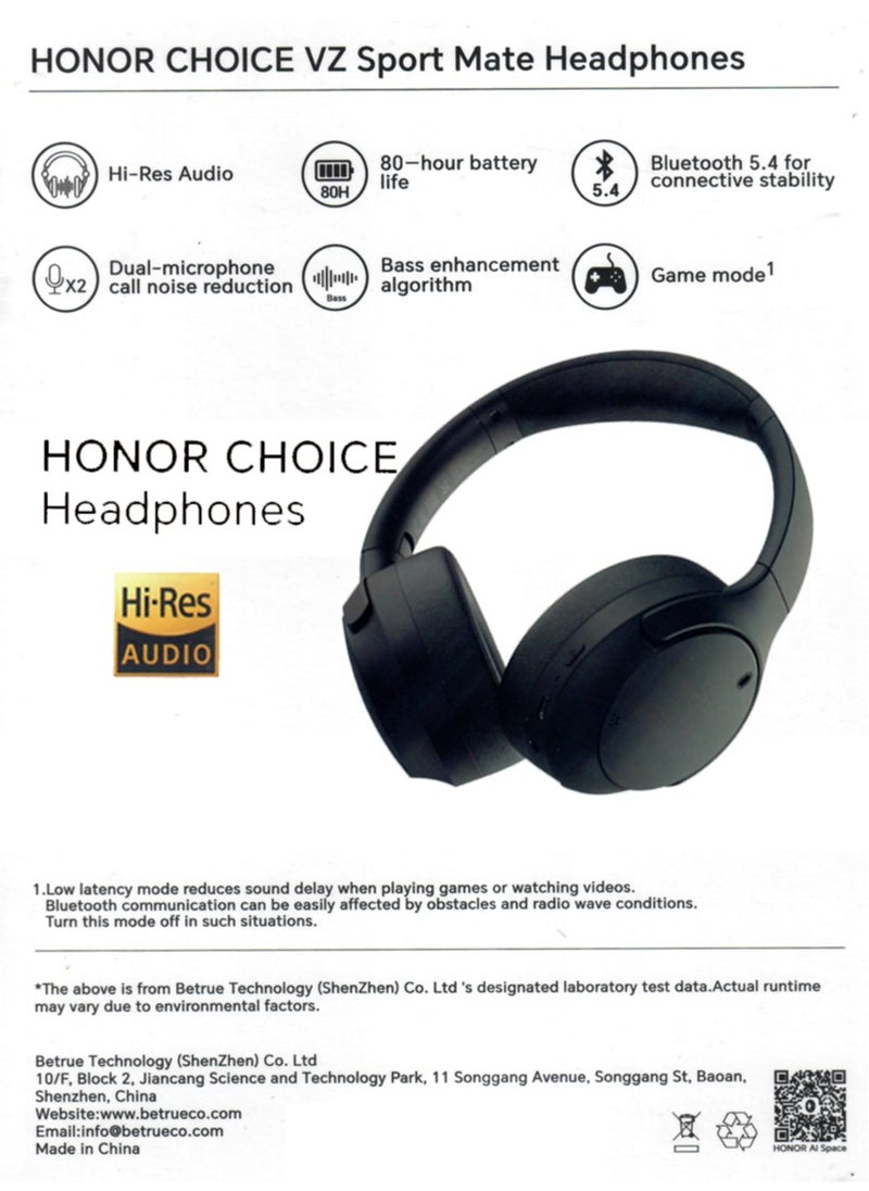 Honor Choice HONOR Choice Headphones ROS-ME01 Hi-Res Audio Bluetooth 5.4 Black  - Image 2