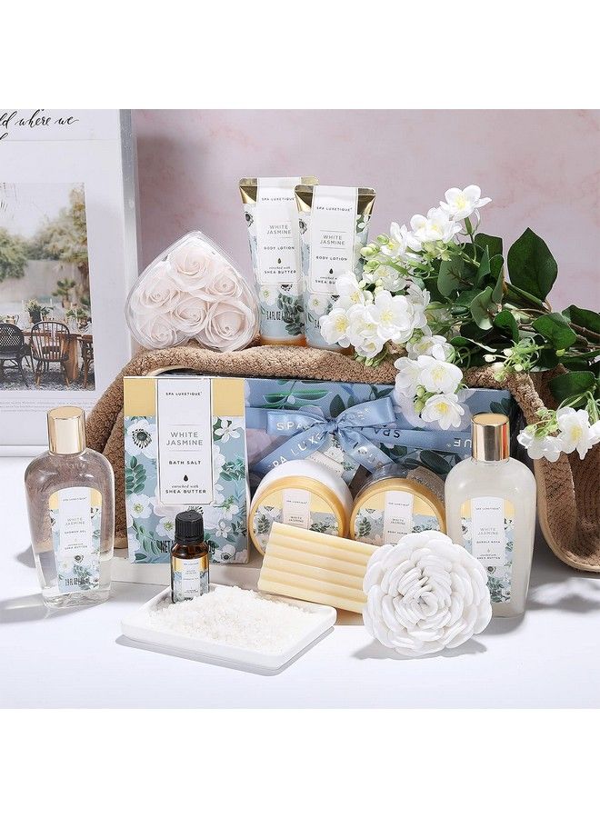 spa luxetique Gift Basket For Women Spa Luxetique Spa Bath Kit 12Pcs Relaxing Spa Gift Basket With Shower Gel Bath Salt Essential Oil Body Lotion Body Scrub Cloth Box Gifts For Mom - Image 3