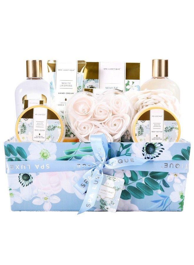 spa luxetique Gift Basket For Women Spa Luxetique Spa Bath Kit 12Pcs Relaxing Spa Gift Basket With Shower Gel Bath Salt Essential Oil Body Lotion Body Scrub Cloth Box Gifts For Mom - Image 1