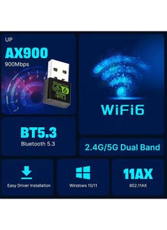 X-level Bluetooth Wireless USB WiFi Adapter, Mini WiFi 6 USB Adapter Dual Band 5GHz 600Mbps + 2.4GHz 286Mbps,USB Wireless Adapter for Desktop PC Laptop,Support Windows 11/10/7  - Image 3