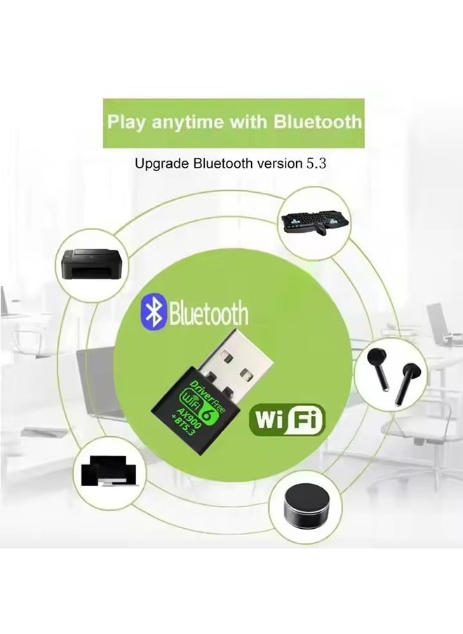 X-level - Bluetooth Wireless USB WiFi Adapter, Mini WiFi 6 USB Adapter Dual Band 5GHz 600Mbps + 2.4GHz 286Mbps,USB Wireless Adapter for Desktop PC Laptop,Support Windows 11/10/7 - Image 1