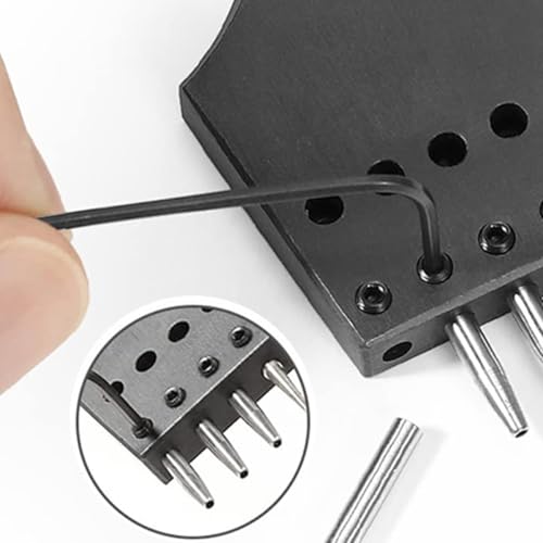 WUTA Removable Leather Hole Punch Lacing Stitching Professional Working Hand Tool Kit Round Hole Puncher Craft Chisel Cutting Punches Kits 2nd Gen 4mm-(2+4+6) - Image 5