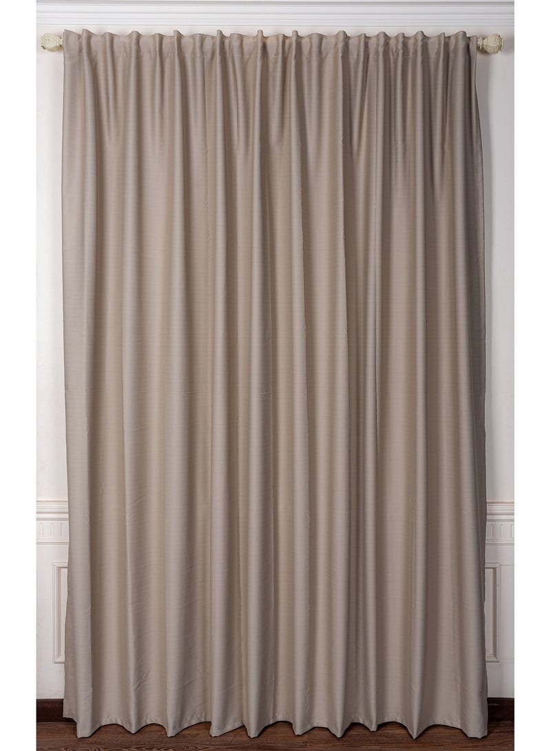 كيرتنز رودز كيرتنز آند رودز ستارة بلاك أوت إسباني مودل فلافي - قماش عازل للحرارة ومعتم للغرفة - شريط رأس ذكي متعدد الطرق لثلاثة خيارات تعليق (عرض 300 سم × طول 280 سم، كافيه) - Image 1