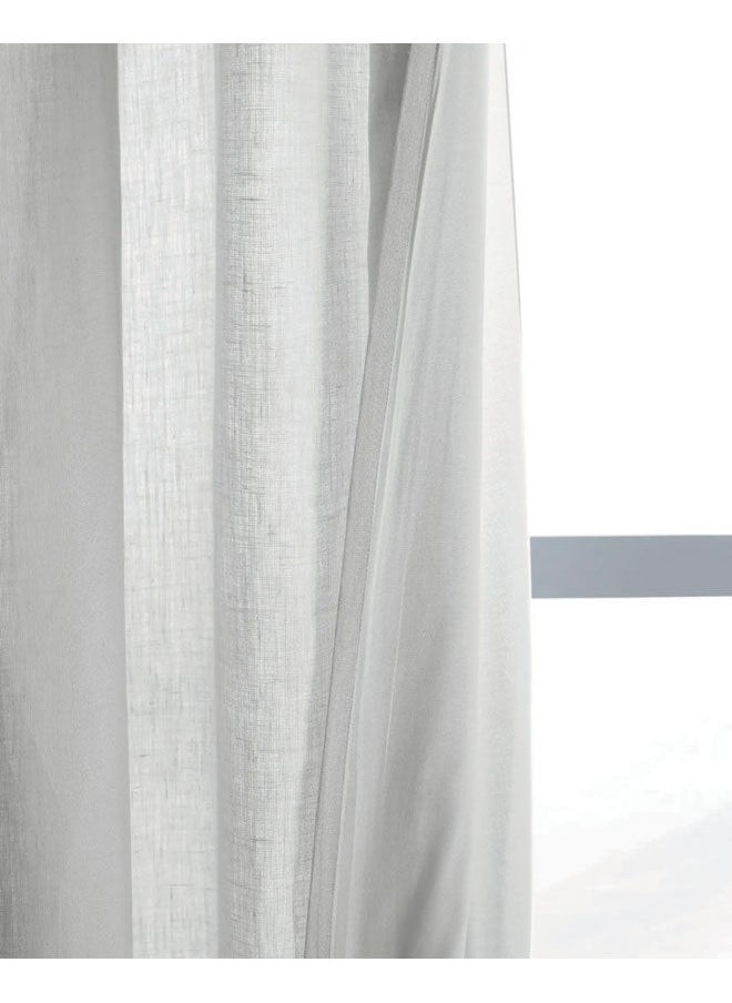 Naguib Selim Natural Voile Linen Light Filtering Curtains 1 Piece White-140x280  - Image 3