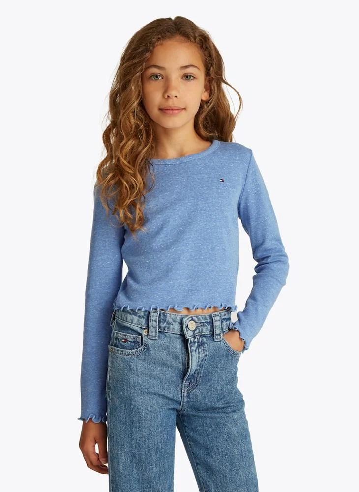 TOMMY HILFIGER Youth Slub Knitted Long Sleeve Top