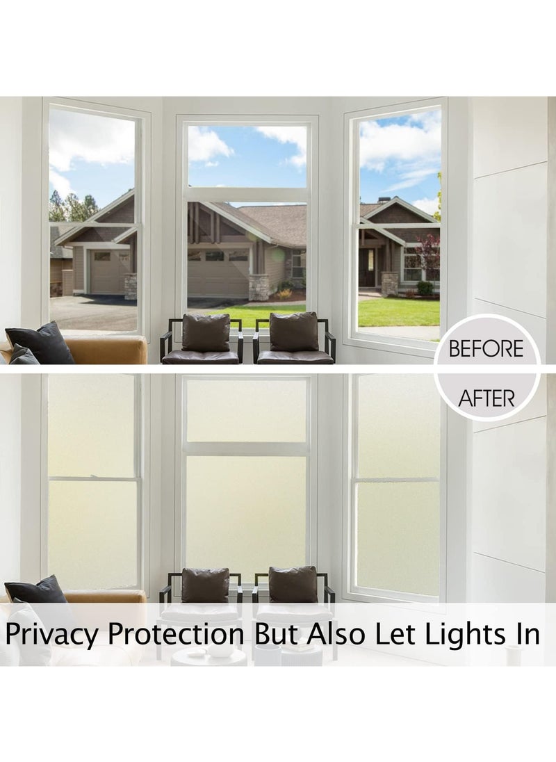 Today Idea - Privacy Window Film Frosted Heat Control UV Protection, Non-Adhesive Window Clings Reusable Translucent Glass Stickers for Home Office Bathroom (Frosted 45cm x 2.5m) - Image 1