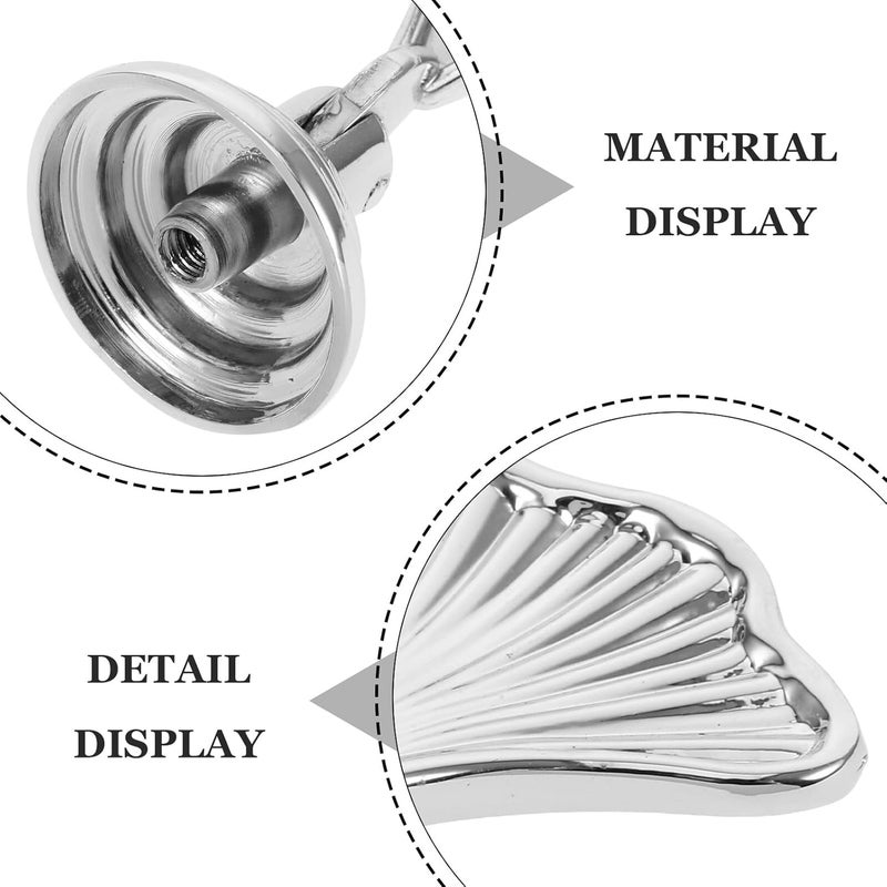 Ginkgo Leaf Pendant Pull Handles 2pcs, Single Hole Zinc Alloy Wardrobe Door Handles, Retro Style Drawer Pulls for Bedroom Cupboard Cabinet Hardware - Image 3