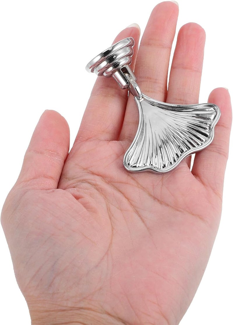 Ginkgo Leaf Pendant Pull Handles 2pcs, Single Hole Zinc Alloy Wardrobe Door Handles, Retro Style Drawer Pulls for Bedroom Cupboard Cabinet Hardware - Image 4