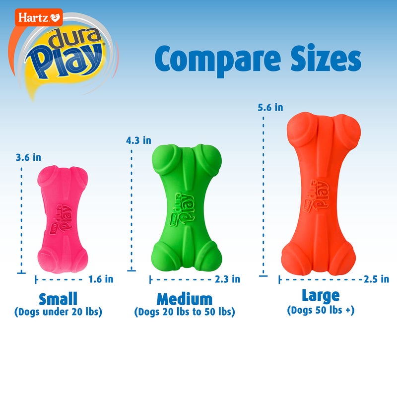 Hartz DuraPlay Bone Squeaky Latex Dog Toy for Medium Breeds, 3 Pack - Image 3