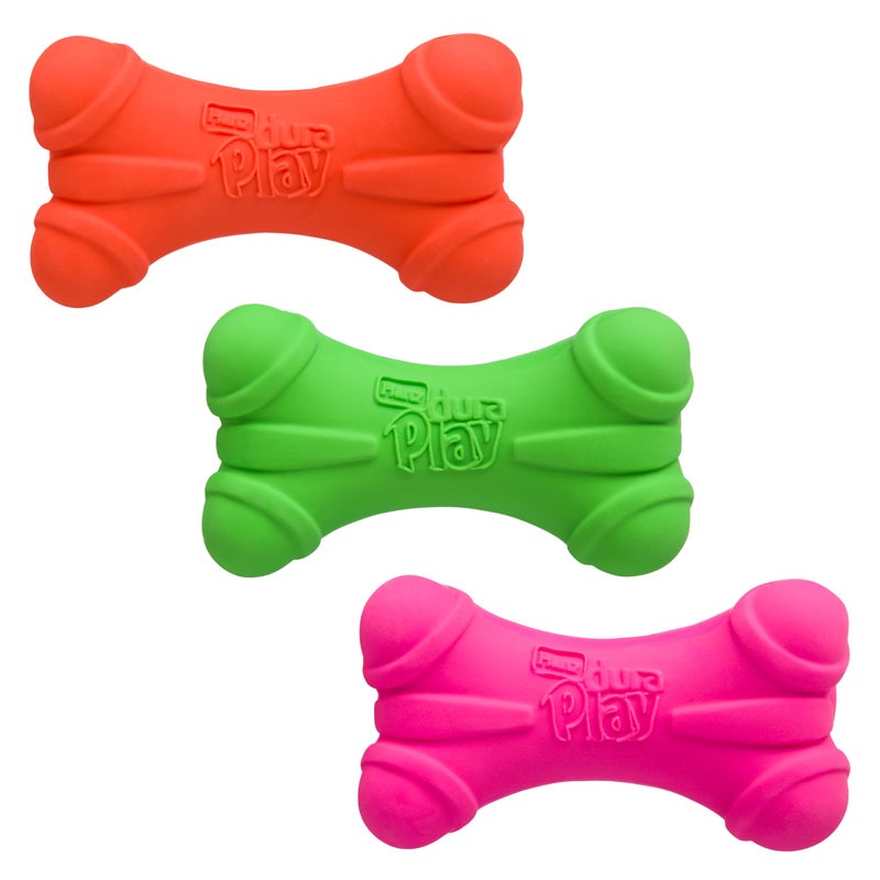 Hartz DuraPlay Bone Squeaky Latex Dog Toy for Medium Breeds, 3 Pack - Image 1