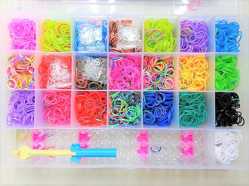 KABEER ART Color DIY Loom Band Kit with 4200 Colorful Rubber Bands for Making Bracelets, Key chains, Necklaces Etc