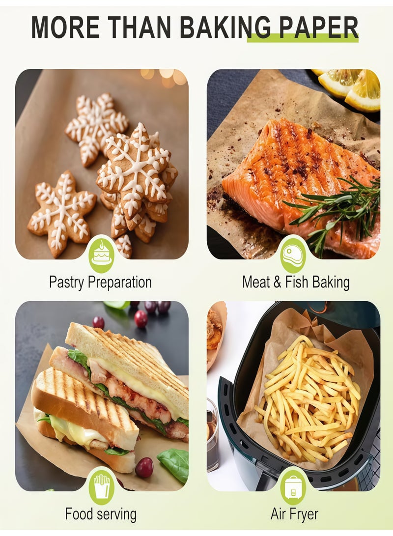 سوكاني 100 ورقة سيليكون زيتية مزدوجة الجوانب مقاومة للحرارة وغير لاصقة، مناسبة لخبز الشواء وفرن الهواء الساخن - Image 5