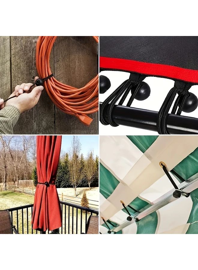 20pcs Black Nylon Bungee Cords with Plastic Balls for Outdoor Camping Storage and Fixing - Image 5