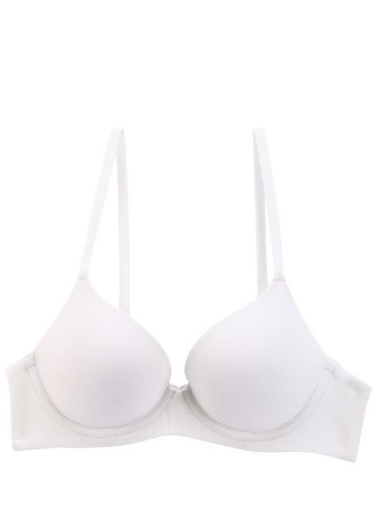 Solid Color Seamless And Breathable Thin Cup Bra White