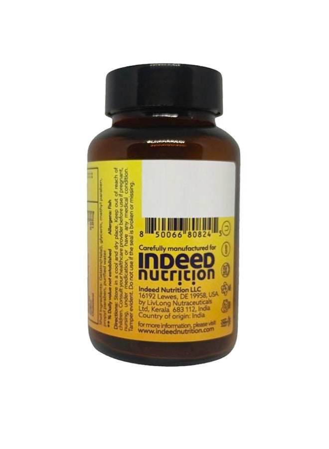 Indeed نيوترشن سوبريم أوميغا 3 – 60 كبسولة لينة | زيت سمك عالي الفعالية لصحة القلب والدماغ والمفاصل والعينين - Image 3