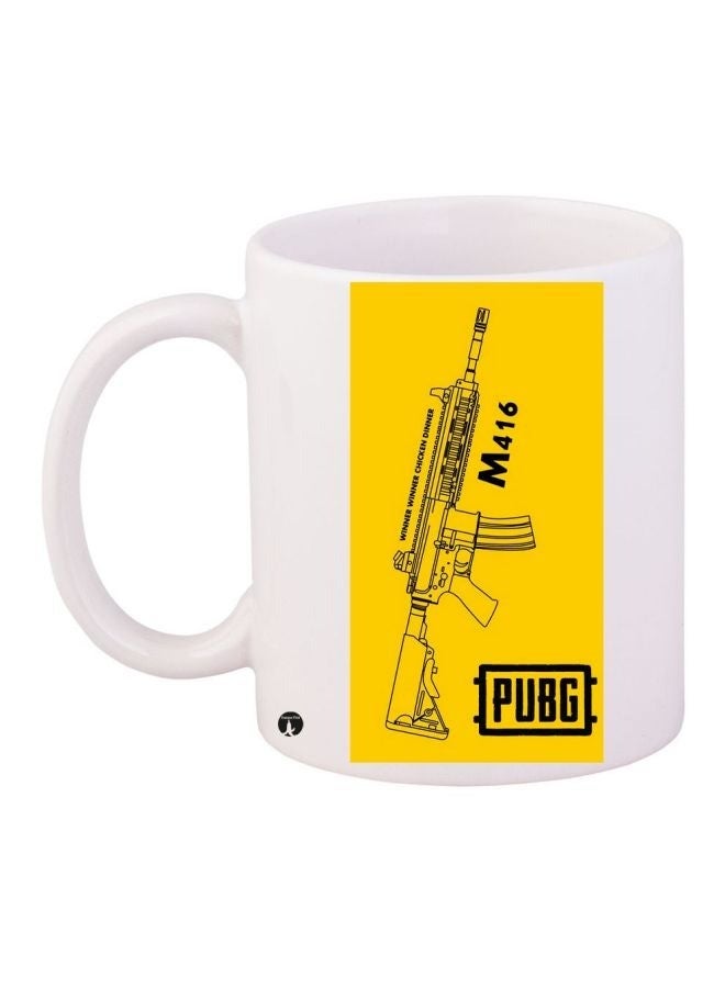 Phone Planet Pubg Gameplay Gun Printed Coffee Mug White/Yellow/Black