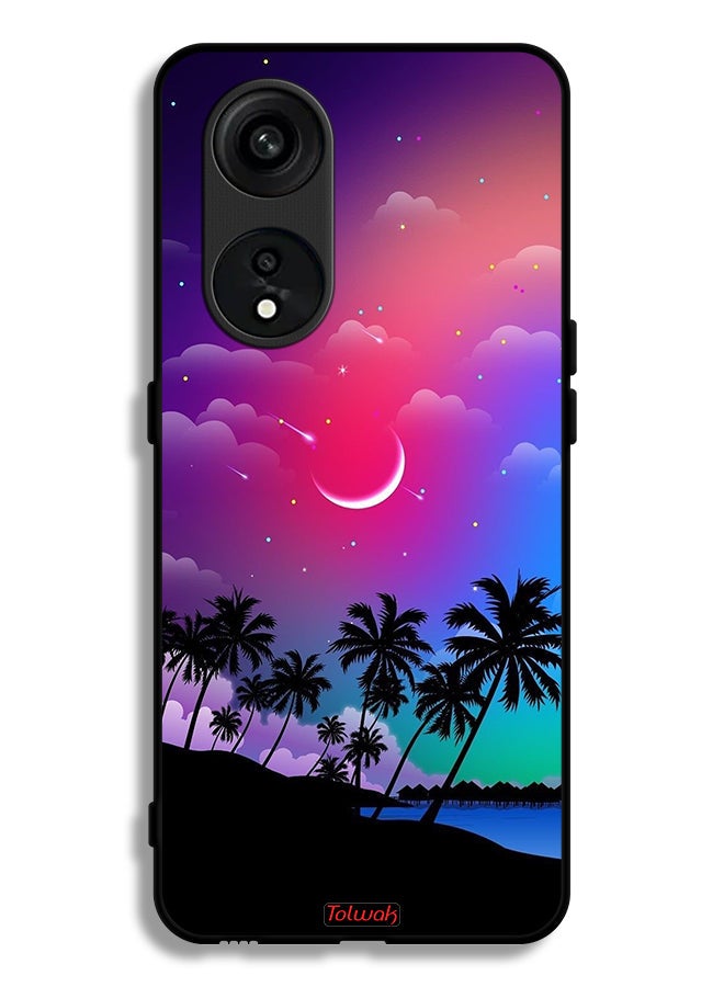 Tolwak Oppo Reno 8T 5G Protective Case Cover Moon In Night Art  - Image 1