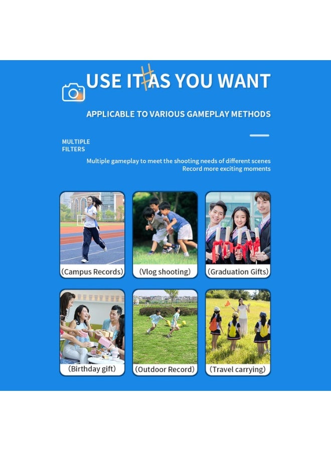 Digital Camera 1080P Retro CCD Mini Cam with 1.44in Screen Indoor Outdoor Sports Portable Vintage Very Small Camcorder Video Cameras Recorder with 32GB Card, Black - Image 2