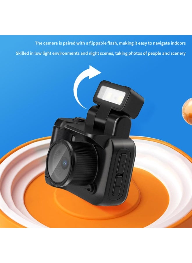 Digital Camera 1080P Retro CCD Mini Cam with 1.44in Screen Indoor Outdoor Sports Portable Vintage Very Small Camcorder Video Cameras Recorder with 32GB Card, Black - Image 4