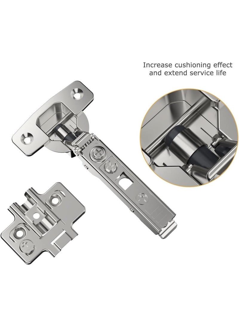 Pack of 2 Adjustable Stainless Steel Kitchen Hinges, Heavy-Duty Cabinet Hinges, Furniture Soft-Closing, Full-Overlay - Image 3