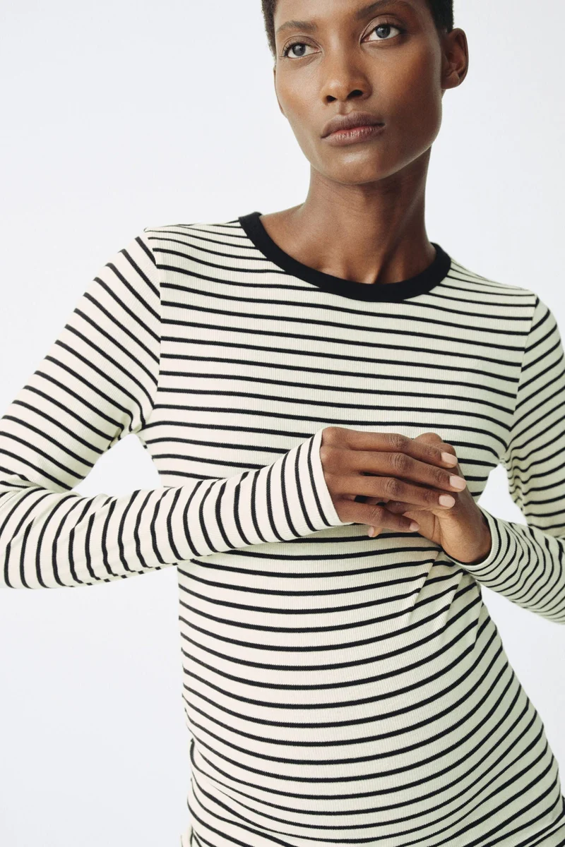 H&M MAMA Ribbed jersey top