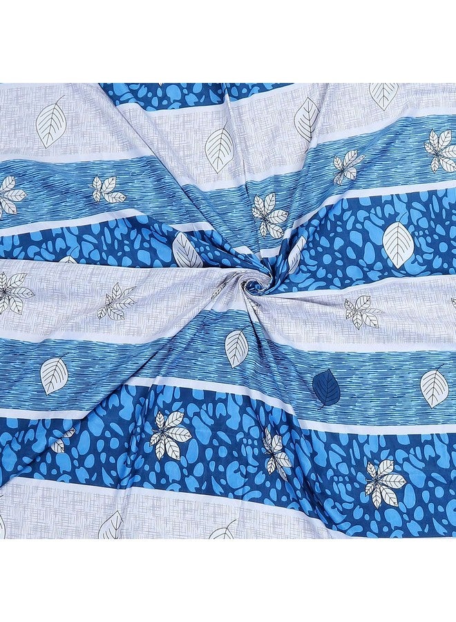 Status Contract Cotton Rich Double Bedsheet with 2 Pillow Covers for Bed Room, Home, Hotel-120 GSM (Blue Stripes) - Image 3