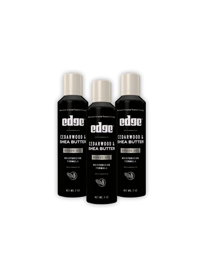 Edge Shave Gel for Men, Cedarwood & Shea Butter, 7oz (3 Pack) - Shaving Gel For Men That Moisturizes, Protects and Soothes To Help Reduce Skin Irritation (Packaging May Vary) - Image 1