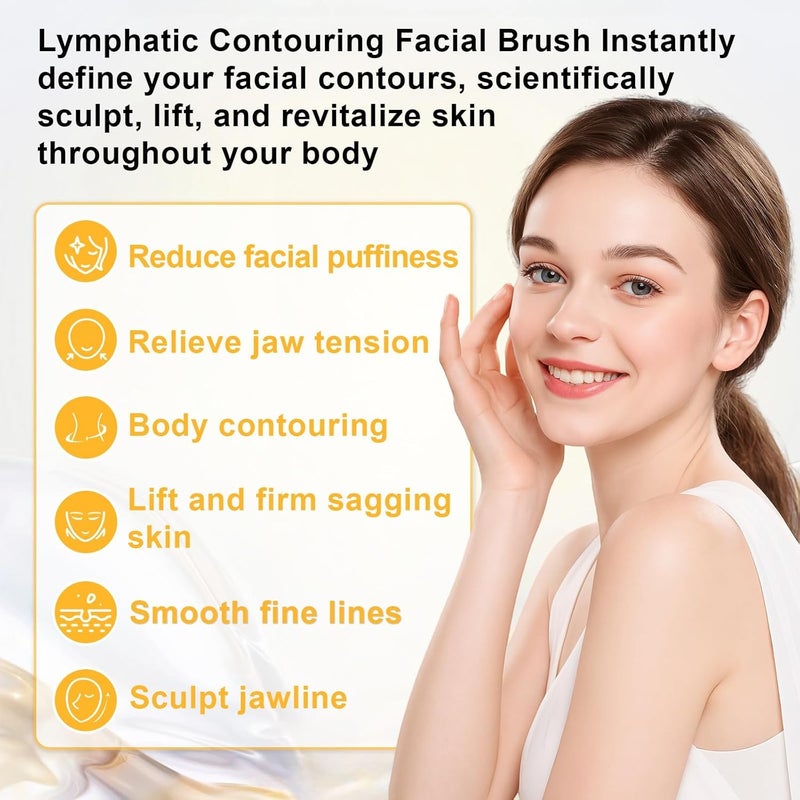 YOOJ ® Lymphatic Contour Face Brush, Facial Gua Sha Lymphatic Drainage Massager for Lifting & Sculpting, with 9-Level Heating, Massage & Vibration Adjustment for Double Chin, Jawline and Puffiness - Image 2