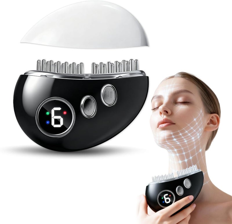 YOOJ ® Lymphatic Contour Face Brush, Facial Gua Sha Lymphatic Drainage Massager for Lifting & Sculpting, with 9-Level Heating, Massage & Vibration Adjustment for Double Chin, Jawline and Puffiness - Image 1