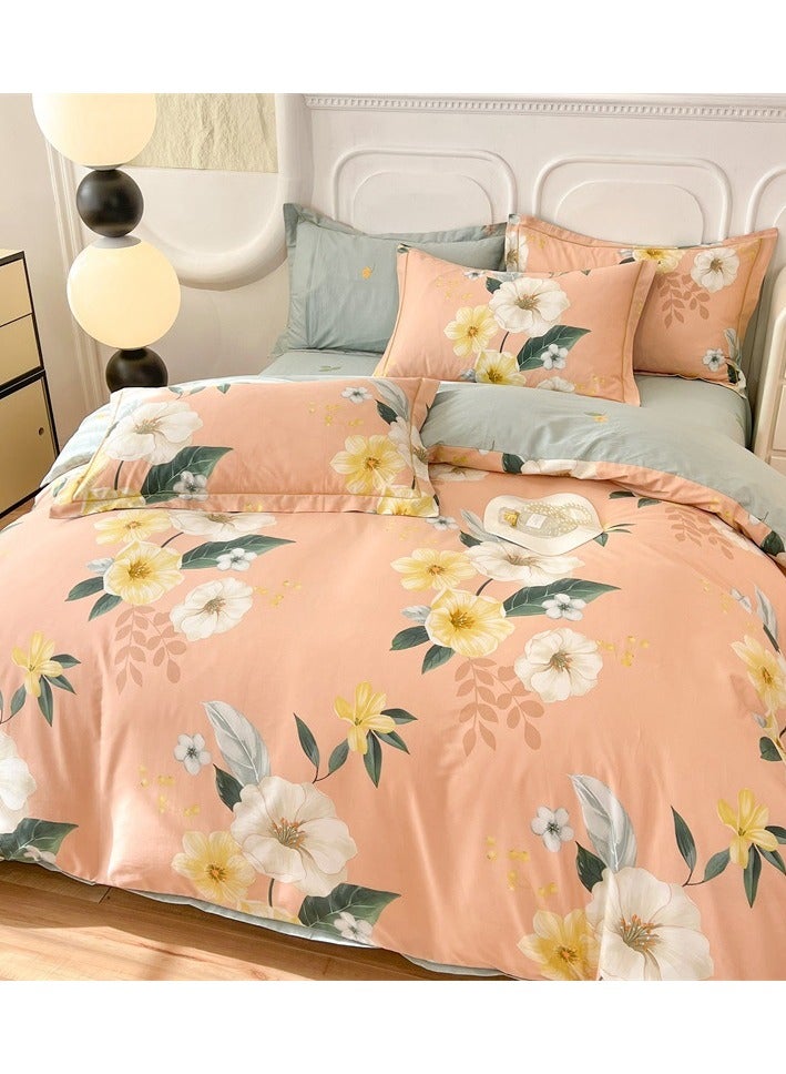 Bed Sheet Style — French High-End 60 Thread Pure Cotton Embroidered Bedding Four Piece Set - Image 1