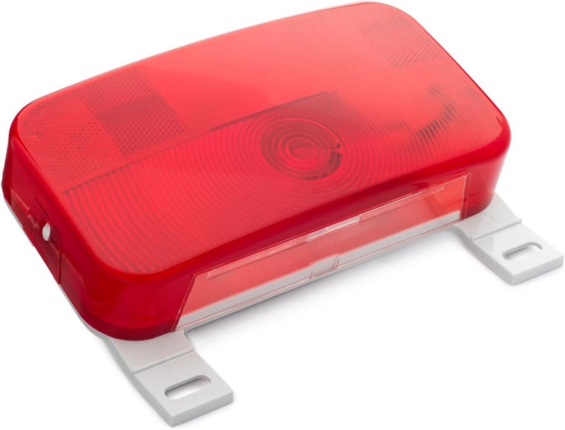 Lumitronics Red Surface Mount Light, License Bracket and License Light, Stop/Turn/Tail for RV, Trailer, Camper, 5th Wheel, Motorhome (White) - Image 1