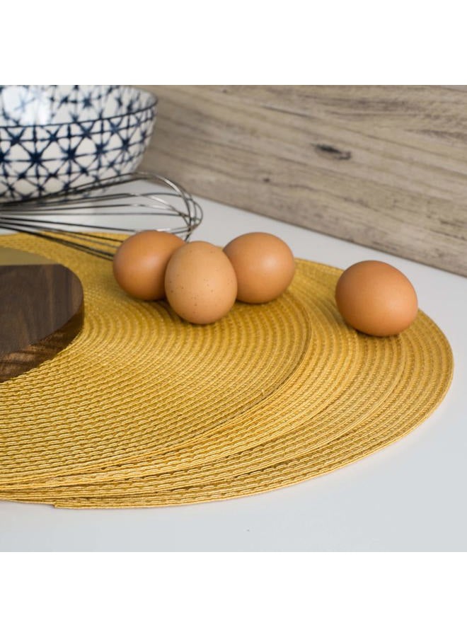 Now Designs Disko Round Placemats, Disko Honey, Set of 4 - Image 4