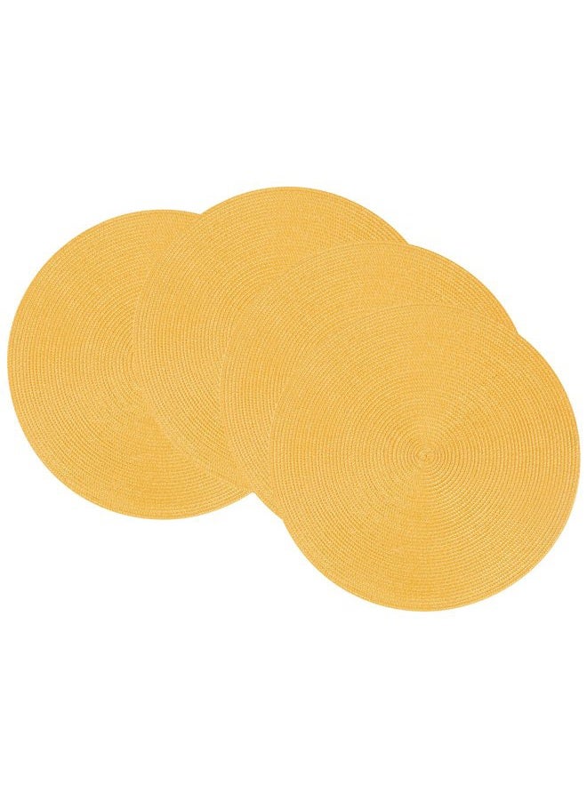 Now Designs Disko Round Placemats, Disko Honey, Set of 4 - Image 1