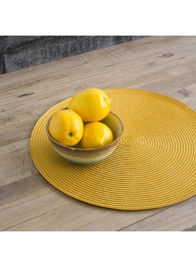 Now Designs Disko Round Placemats, Disko Honey, Set of 4 - Image 2
